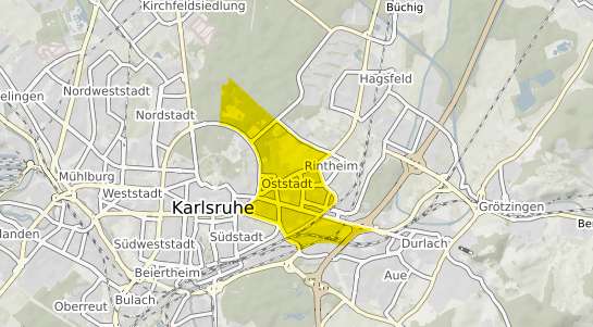 Immobilienpreisekarte Karlsruhe Oststadt
