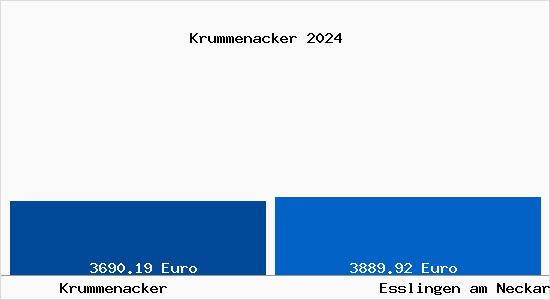 Vergleich Immobilienpreise Esslingen am Neckar mit Esslingen am Neckar Krummenacker