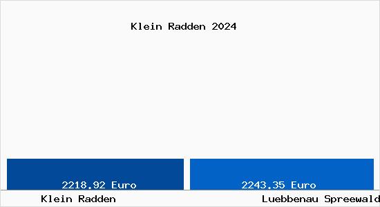 Vergleich Immobilienpreise Lübbenau Spreewald mit Lübbenau Spreewald Klein Radden