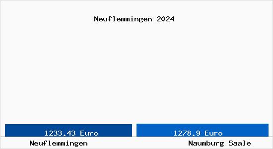 Vergleich Immobilienpreise Naumburg Saale mit Naumburg Saale Neuflemmingen