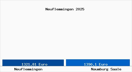 Vergleich Immobilienpreise Naumburg Saale mit Naumburg Saale Neuflemmingen