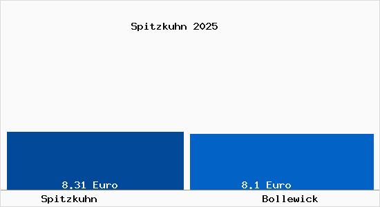 Vergleich Mietspiegel Bollewick mit Bollewick Spitzkuhn