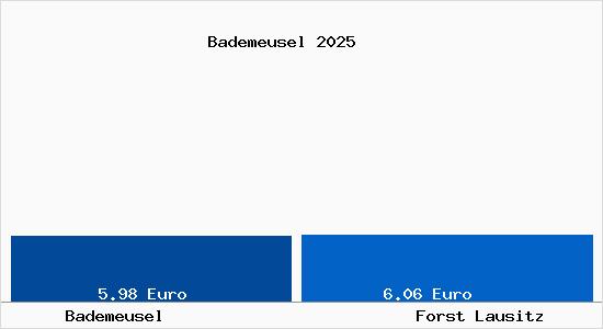 Vergleich Mietspiegel Forst Lausitz mit Forst Lausitz Bademeusel
