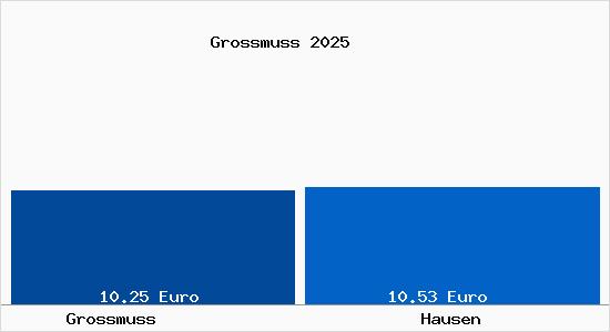 Vergleich Mietspiegel Hausen mit Hausen Grossmuss