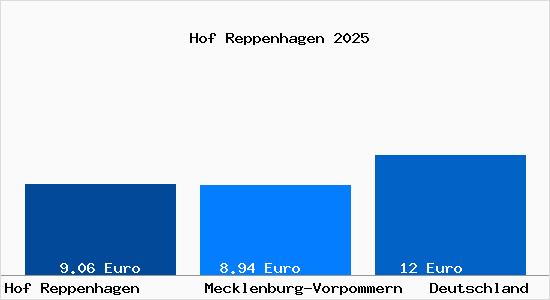 Aktueller Mietspiegel in Hof Reppenhagen