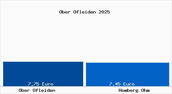 Vergleich Mietspiegel Homberg Ohm mit Homberg Ohm Ober Ofleiden