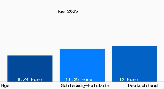 Aktueller Mietspiegel in Hye b. Suederbrarup