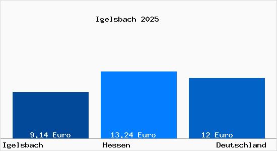 Aktueller Mietspiegel in Igelsbach b. Eberbach, Baden