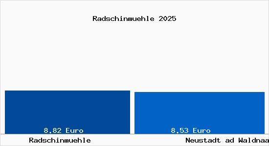 Vergleich Mietspiegel Neustadt ad Waldnaab mit Neustadt ad Waldnaab Radschinm&uuml;hle