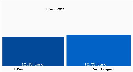 Vergleich Mietspiegel Reutlingen mit Reutlingen Efeu