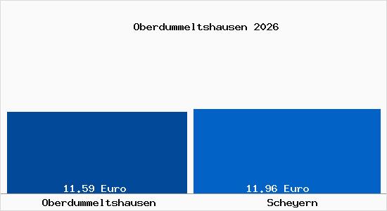 Vergleich Mietspiegel Scheyern mit Scheyern Oberdummeltshausen
