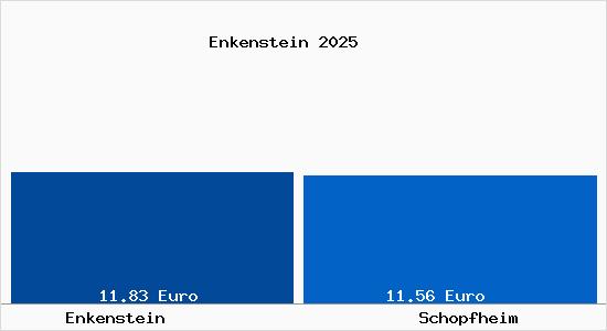 Vergleich Mietspiegel Schopfheim mit Schopfheim Enkenstein