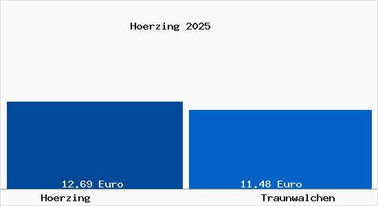Vergleich Mietspiegel Traunwalchen mit Traunwalchen H&ouml;rzing