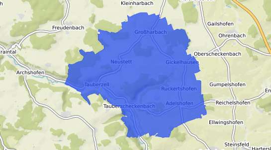 Bodenrichtwertkarte Adelshofen Mittelfranken