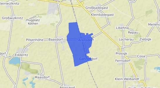 Bodenrichtwertkarte Arensdorf b. Koethen, Anhalt