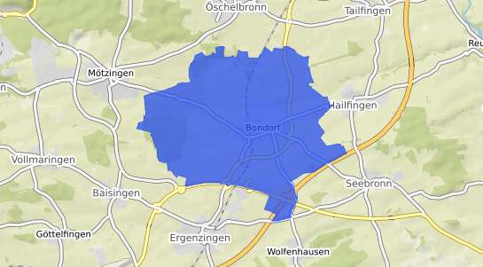 Bodenrichtwertkarte Bondorf Kr. Boeblingen