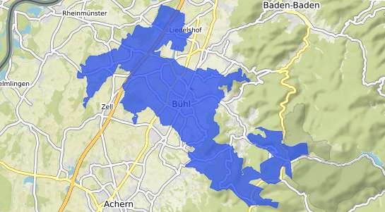 Bodenrichtwertkarte B&uuml;hl (Baden) Baden