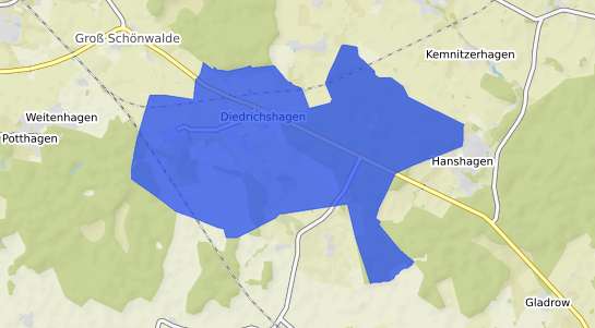 Bodenrichtwertkarte Diedrichshagen b. Greifswald