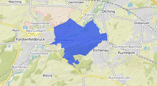 Bodenrichtwertkarte Emmering (Landkreis F&uuml;rstenfeldbruck) Kr. Fuerstenfeldbruck