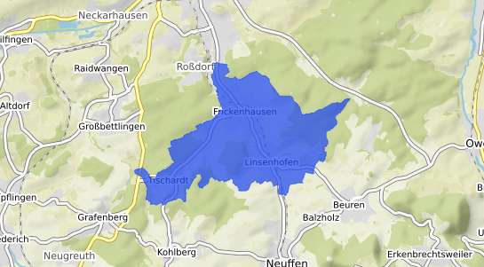 Bodenrichtwertkarte Frickenhausen (W&uuml;rttemberg) Wuerttemberg