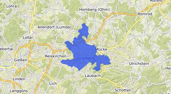 Bodenrichtwertkarte Gr&uuml;nberg (Hessen) Hessen