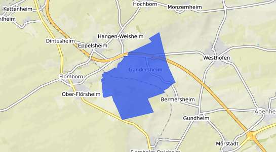 Bodenrichtwertkarte Gundersheim Rheinhessen