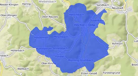 Bodenrichtwertkarte H&ouml;chst im Odenwald i. Odenwald