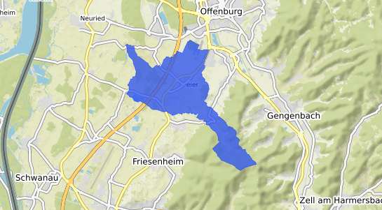 Bodenrichtwertkarte Hohberg b. Offenburg