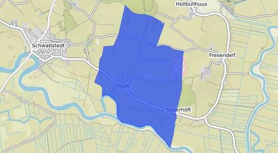 Bodenrichtwertkarte Hude b. Husum, Nordsee