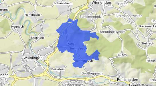 Bodenrichtwertkarte Korb (W&uuml;rttemberg) Remstal