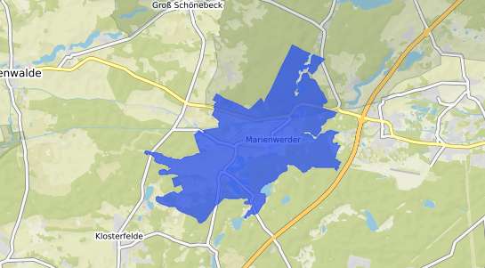 Bodenrichtwertkarte Marienwerder b. Bernau b. Berlin