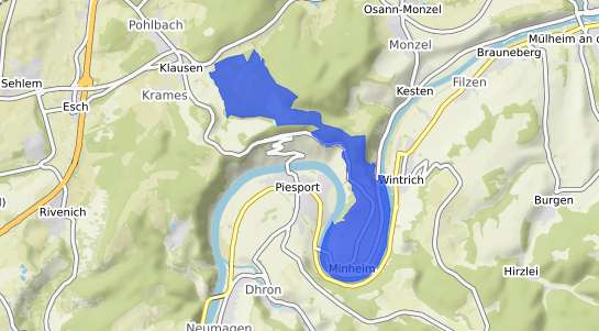 Bodenrichtwertkarte Minheim Mosel
