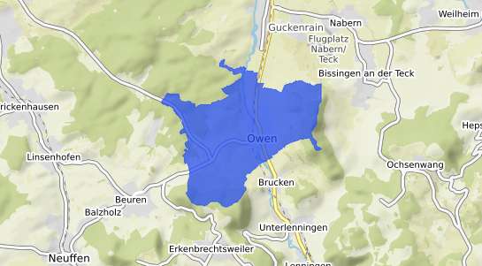 Bodenrichtwertkarte Owen Teck