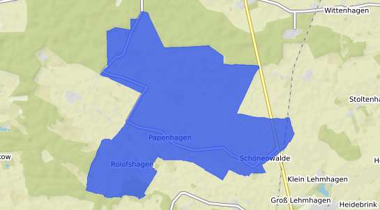 Bodenrichtwertkarte Papenhagen b. Grimmen