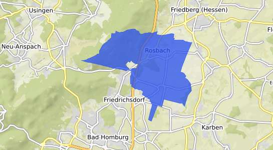 Bodenrichtwertkarte Rosbach vor der H&ouml;he v.d. Hoehe