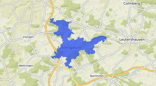 Bodenrichtwertkarte Schillingsf&uuml;rst Mittelfranken