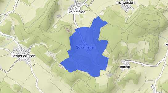 Bodenrichtwertkarte Schönhagen (Eichsfeld) b. Heilbad Heiligenstadt
