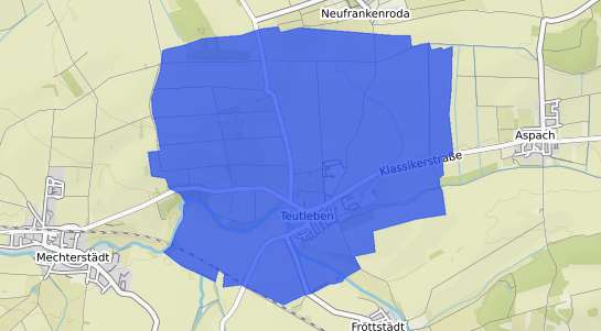 Bodenrichtwertkarte Teutleben b. Gotha, Thueringen