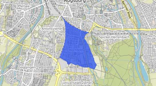 Bodenrichtwertkarte Augsburg Hochfeld