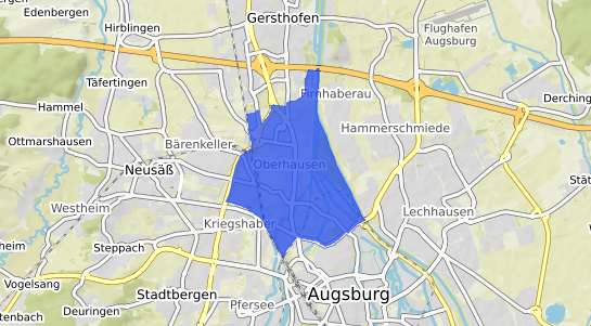 Bodenrichtwertkarte Augsburg Oberhausen