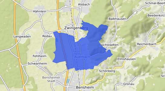 Bodenrichtwertkarte Bensheim Auerbach