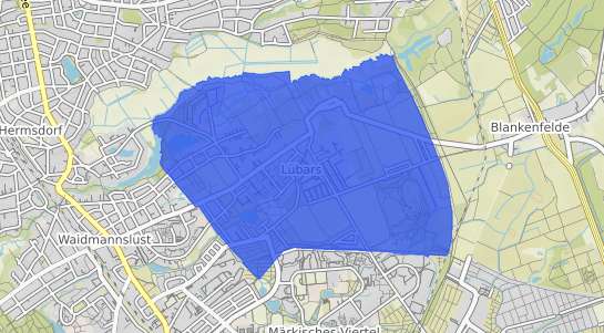 Bodenrichtwertkarte Berlin L&uuml;bars