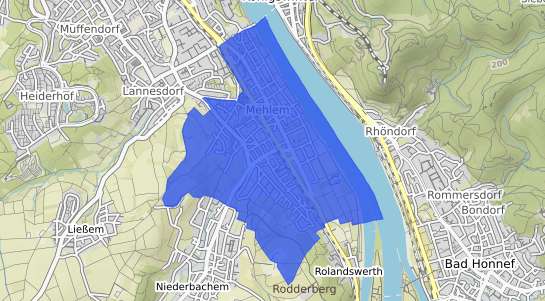 Bodenrichtwertkarte Bonn Mehlem