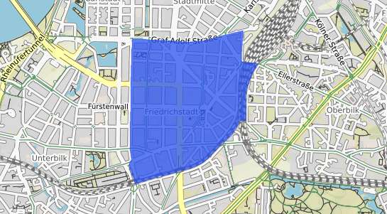 Bodenrichtwertkarte Düsseldorf Friedrichstadt