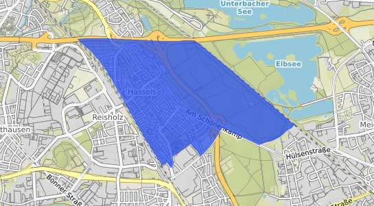 Bodenrichtwertkarte D&uuml;sseldorf Hassels
