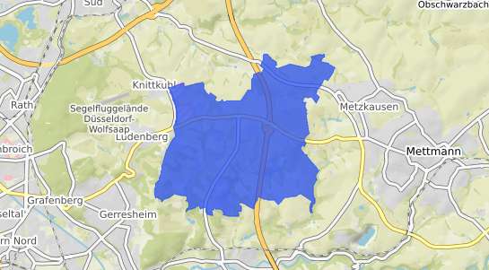 Bodenrichtwertkarte D&uuml;sseldorf Hubbelrath