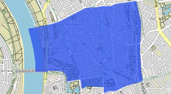Bodenrichtwertkarte D&uuml;sseldorf Pempelfort