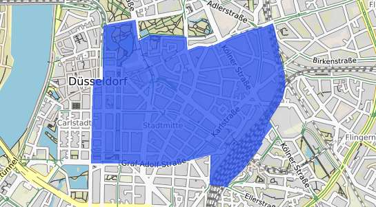 Bodenrichtwertkarte D&uuml;sseldorf Stadtmitte