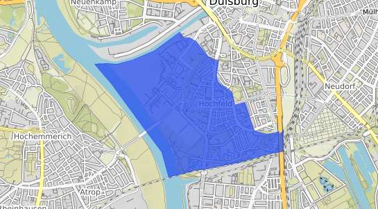 Bodenrichtwertkarte Duisburg Hochfeld