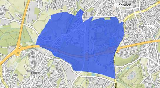 Bodenrichtwertkarte Gladbeck Ellinghorst